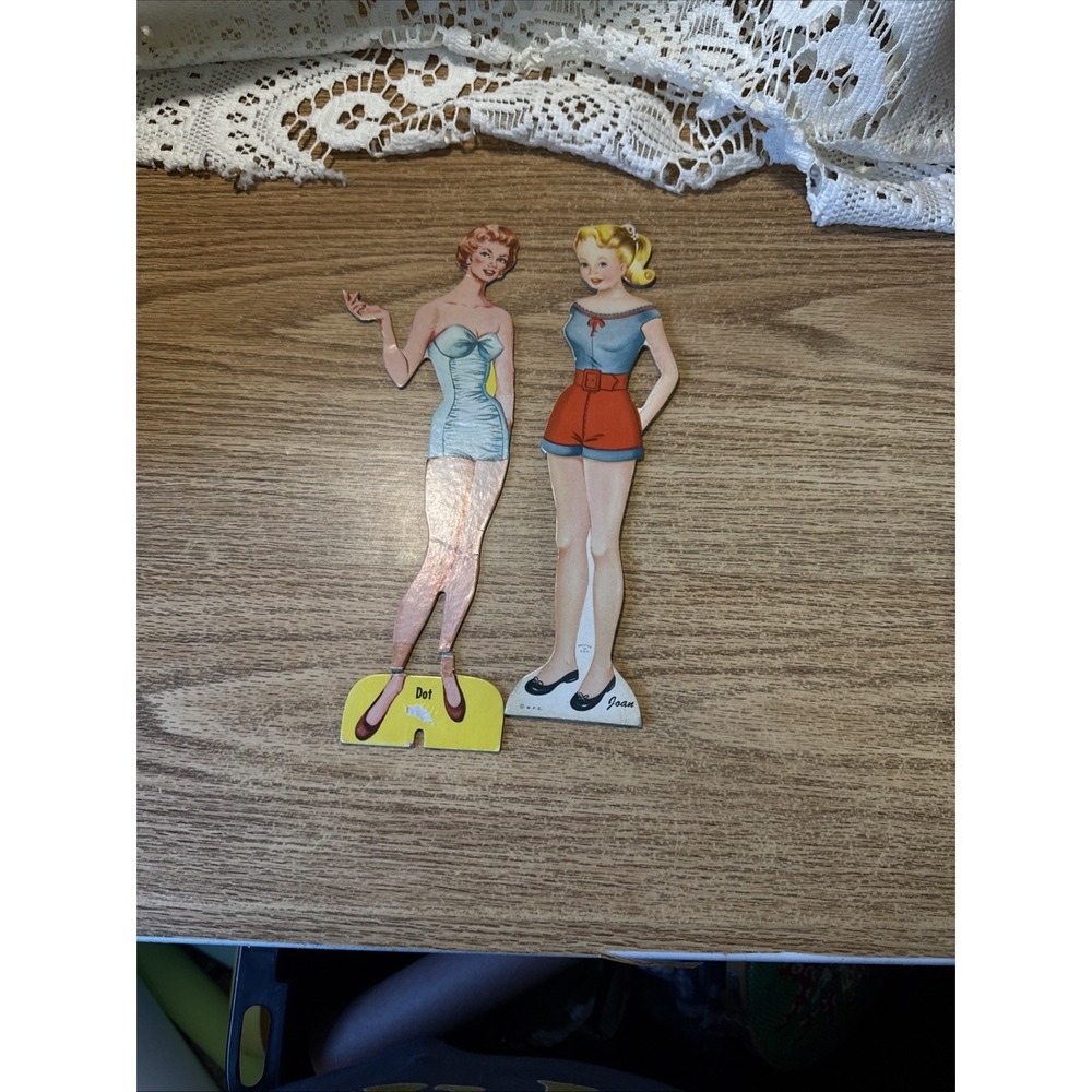 Vintage Paper Dolls 2 Dolls Multiple Clothes 1950s